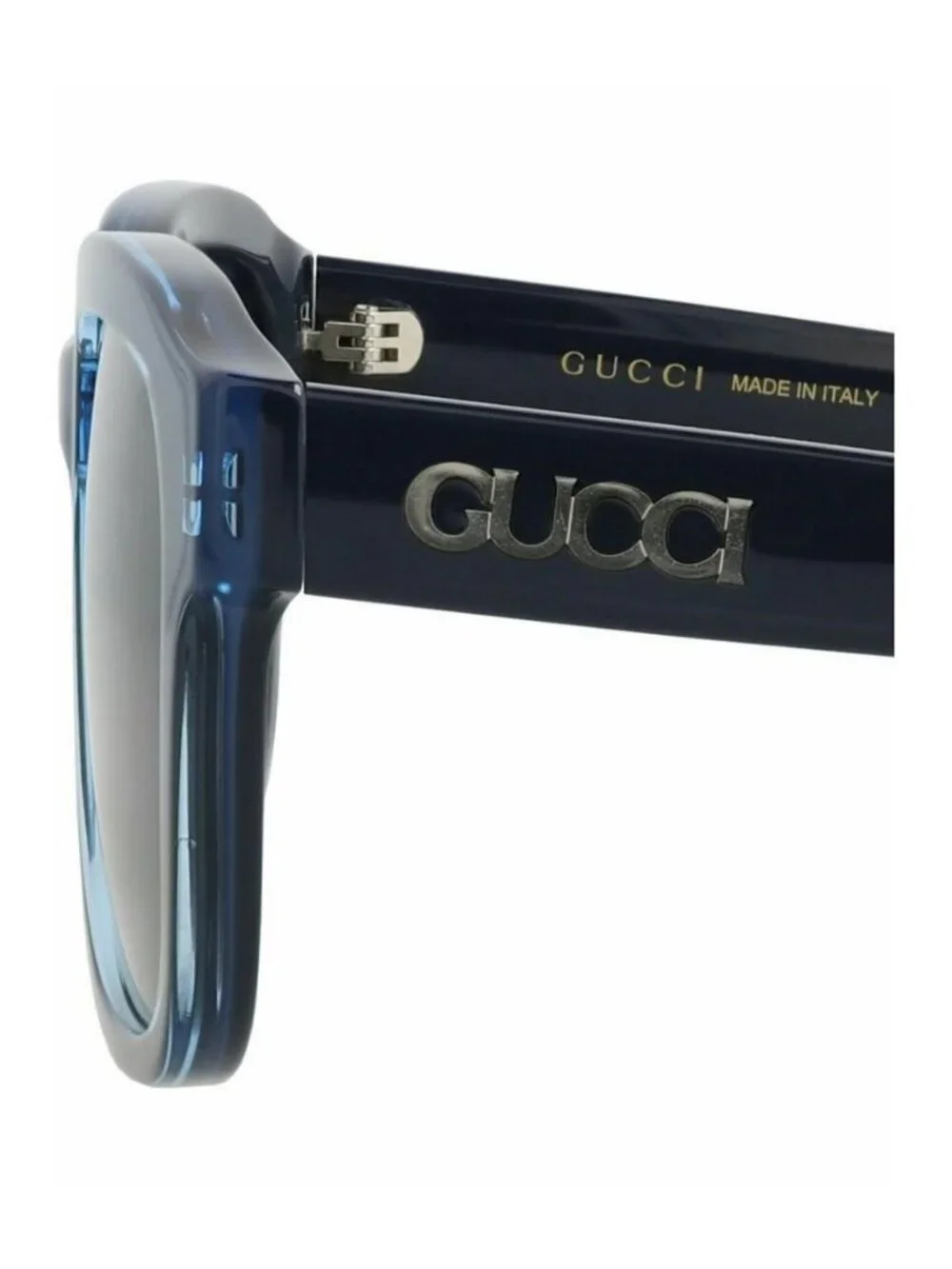 New Gucci Mens Square/Rectangle Light Blue Blue Blue Fashion Designer Sunglasses